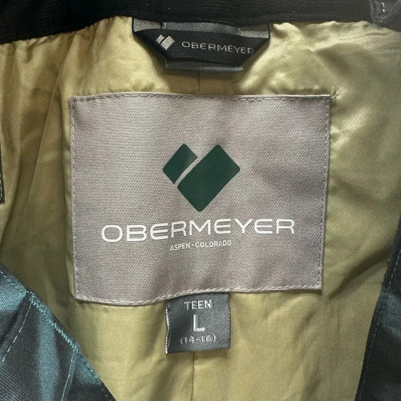 OBERMEYER Snow Pants Teens L 14-16 Parker Fleece Lined Ski Snowboard Black Blue - Picture 9 of 14